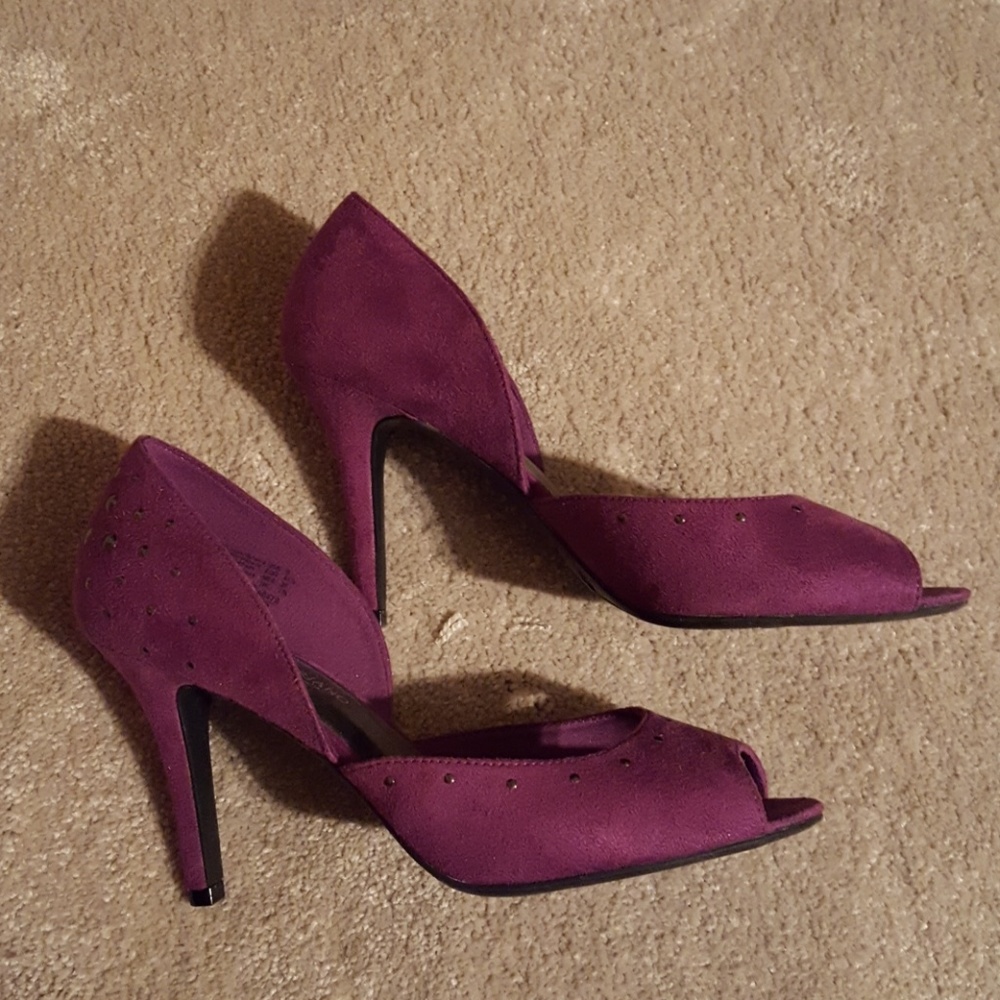 Christian Siriano for payless purple suede heels